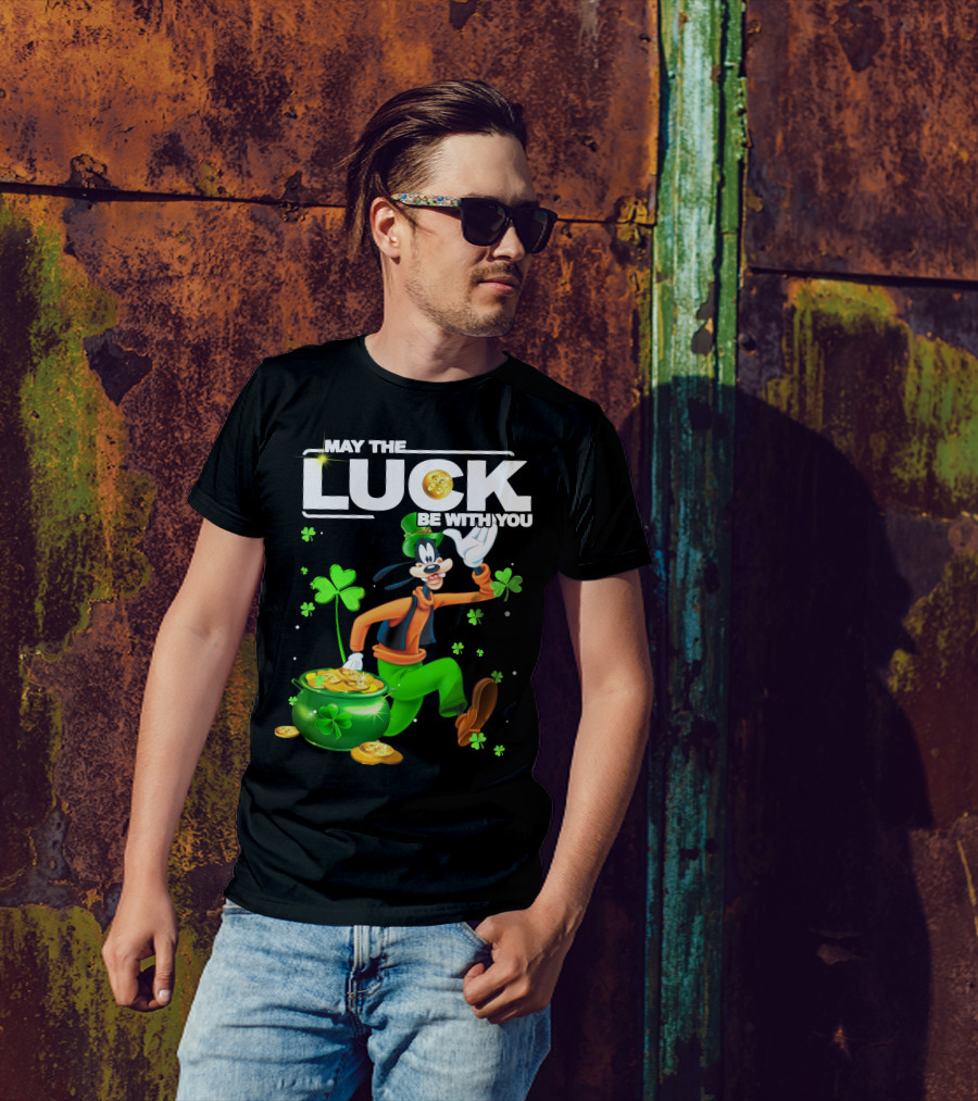 Goofy May The Luck Be With You Coins And Clovers T-Shirt