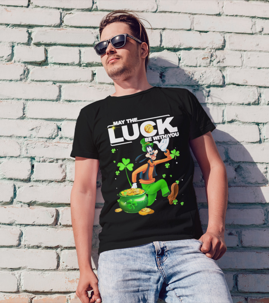 Goofy May The Luck Be With You Coins And Clovers T-Shirt
