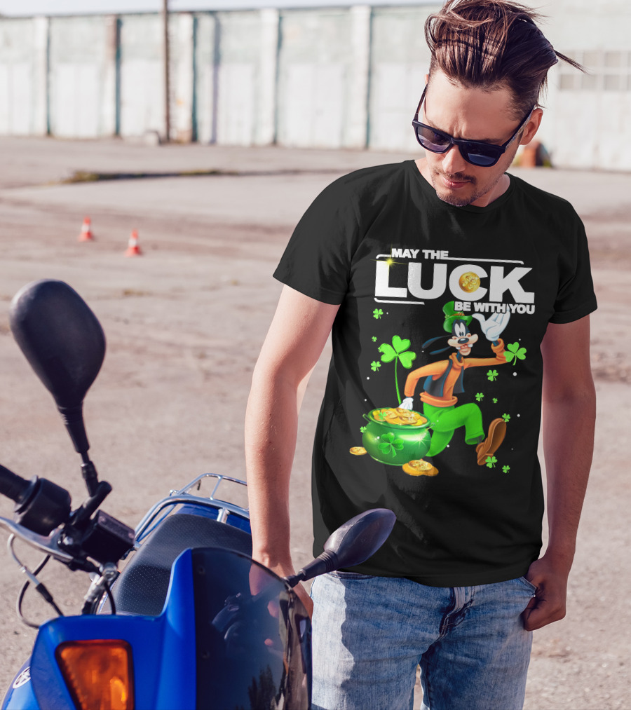Goofy May The Luck Be With You Coins And Clovers T-Shirt
