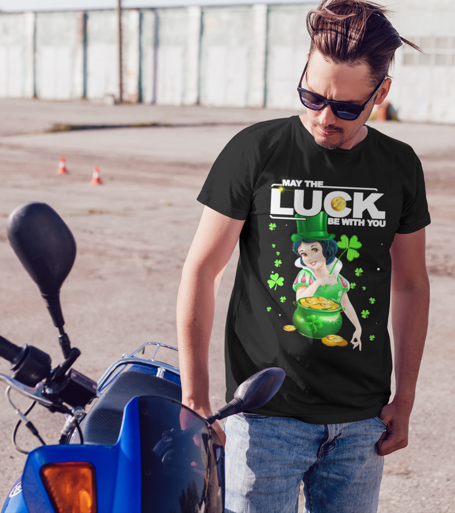 May The Luck Be With You Snow White Pot Of Gold And Shamrocks T-Shirt