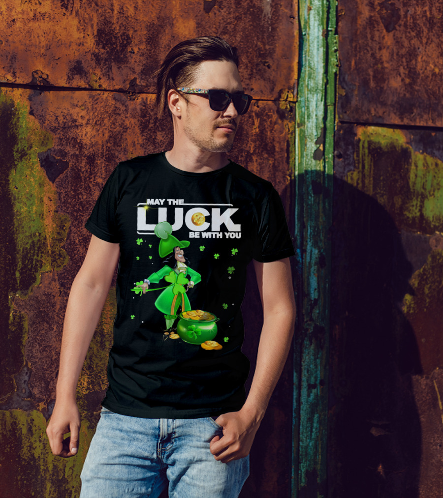 May The Luck Be With You Hook Luck Captain Green Coins Shamrock Pot T-Shirt