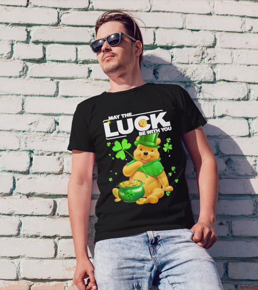 May The Luck Be With You Shamrock Pot Of Gold Bear T-Shirt