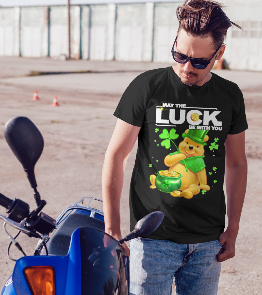 May The Luck Be With You Shamrock Pot Of Gold Bear T-Shirt