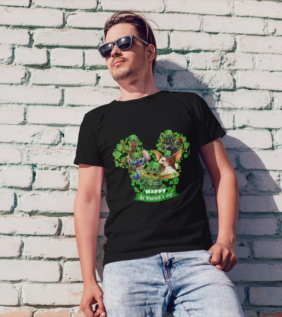 Happy St Patrick's Day Baby Yoda And Friends T-Shirt
