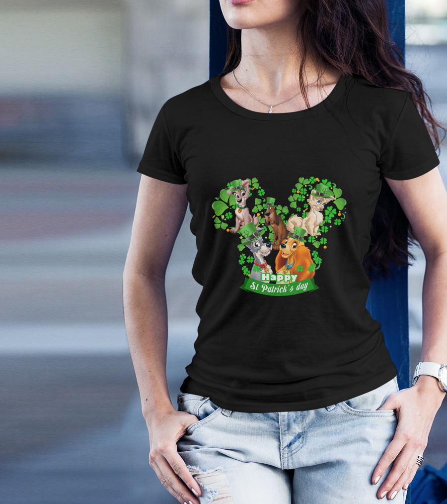 Lady And Tramp Happy St Patrick's Day T-Shirt