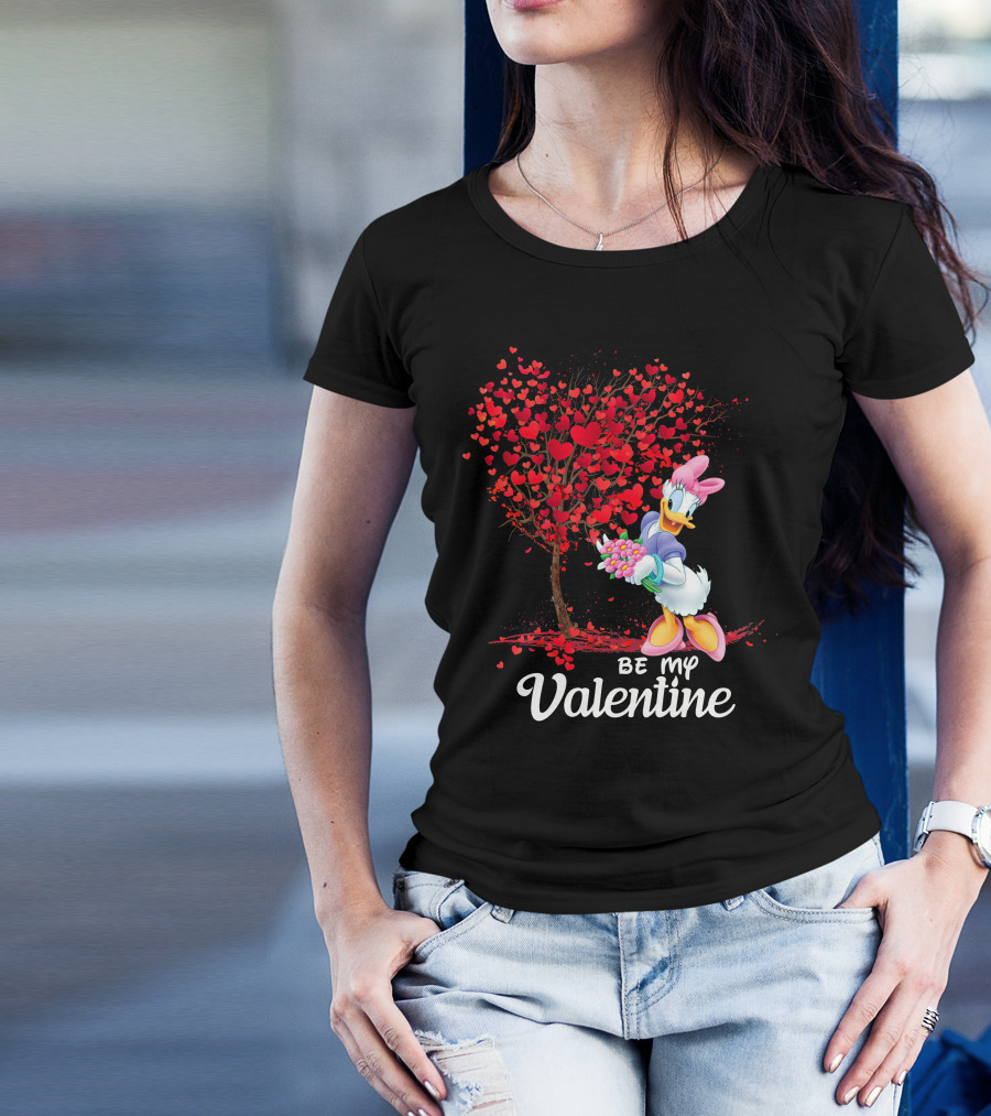 Be My Valentine Daisy Duck Hearts Tree T-Shirt
