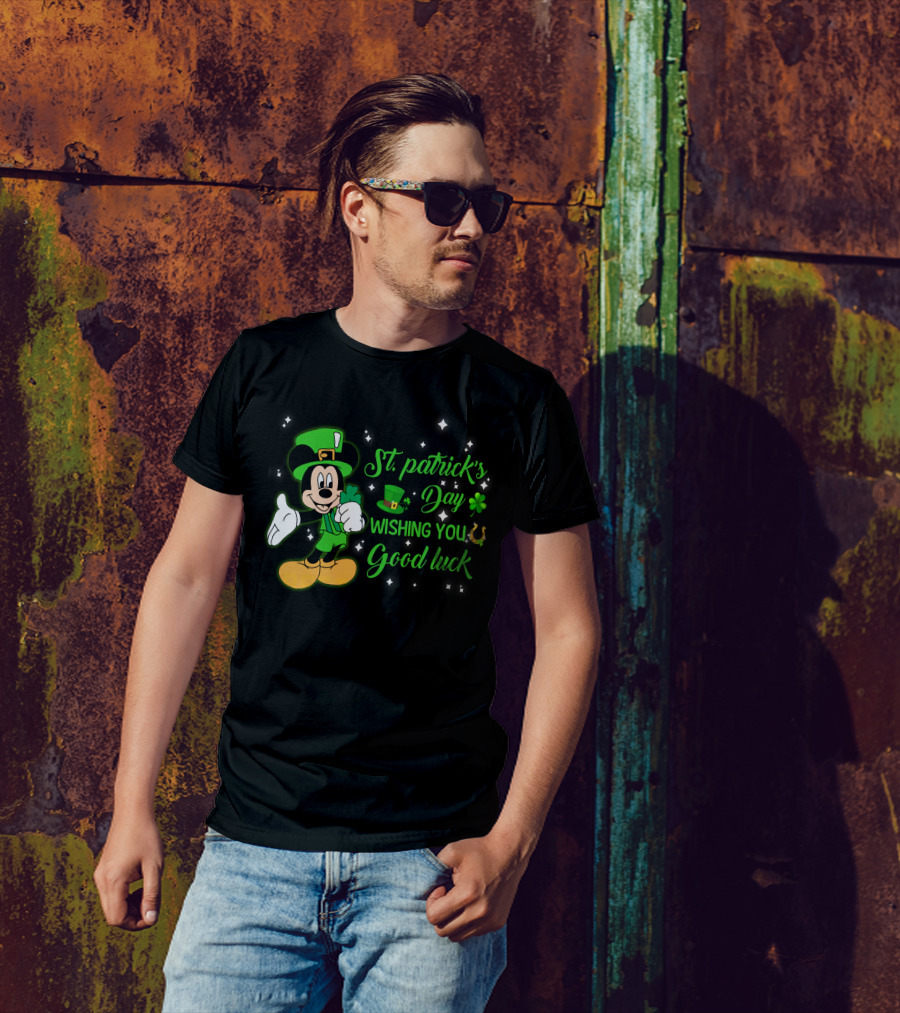 St. Patrick's Day Mickey Mouse Wishing You Good Luck T-Shirt