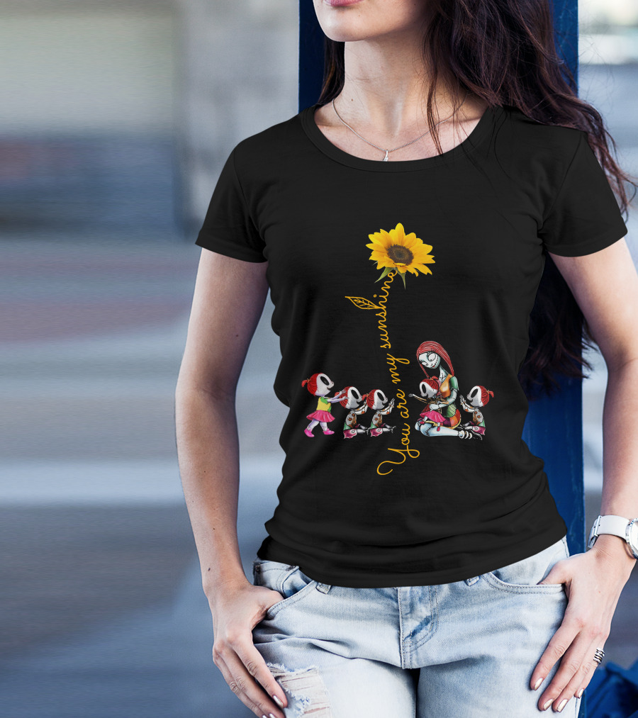 5 Girls You Are My Sunshine Sunflower Skeletons T-Shirt