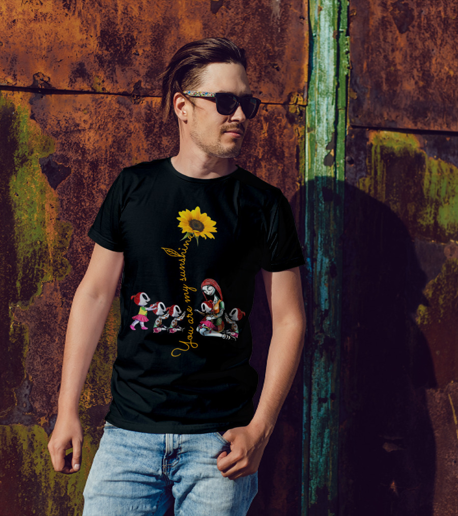 5 Girls You Are My Sunshine Sunflower Skeletons T-Shirt