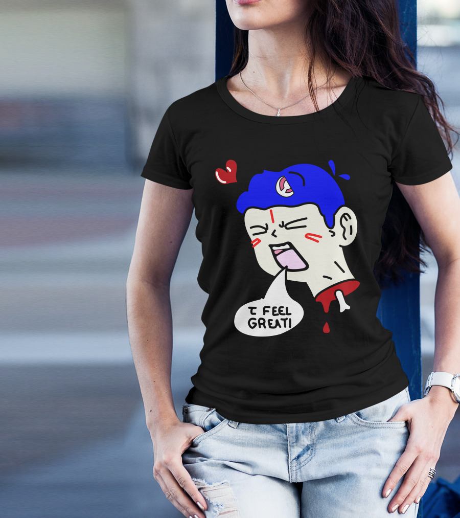 6 Dogs Merch I Feel Great Heart Cartoon Bone Droplets T-Shirt
