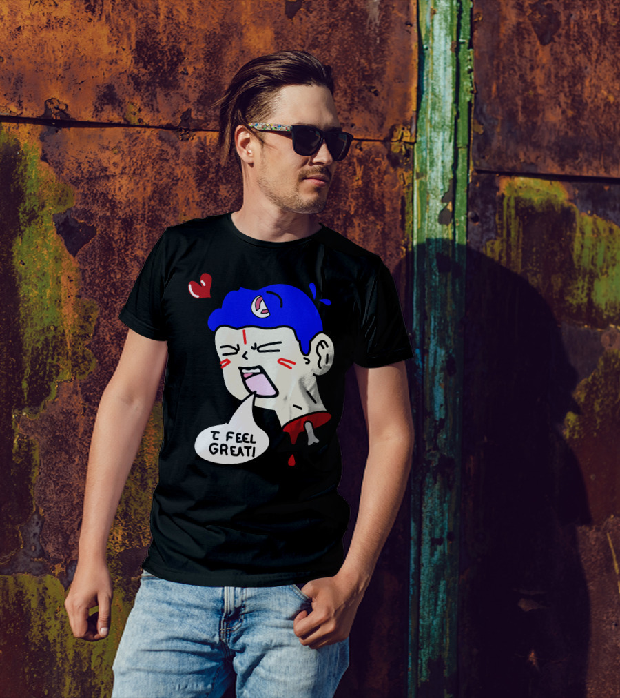 6 Dogs Merch I Feel Great Heart Cartoon Bone Droplets T-Shirt