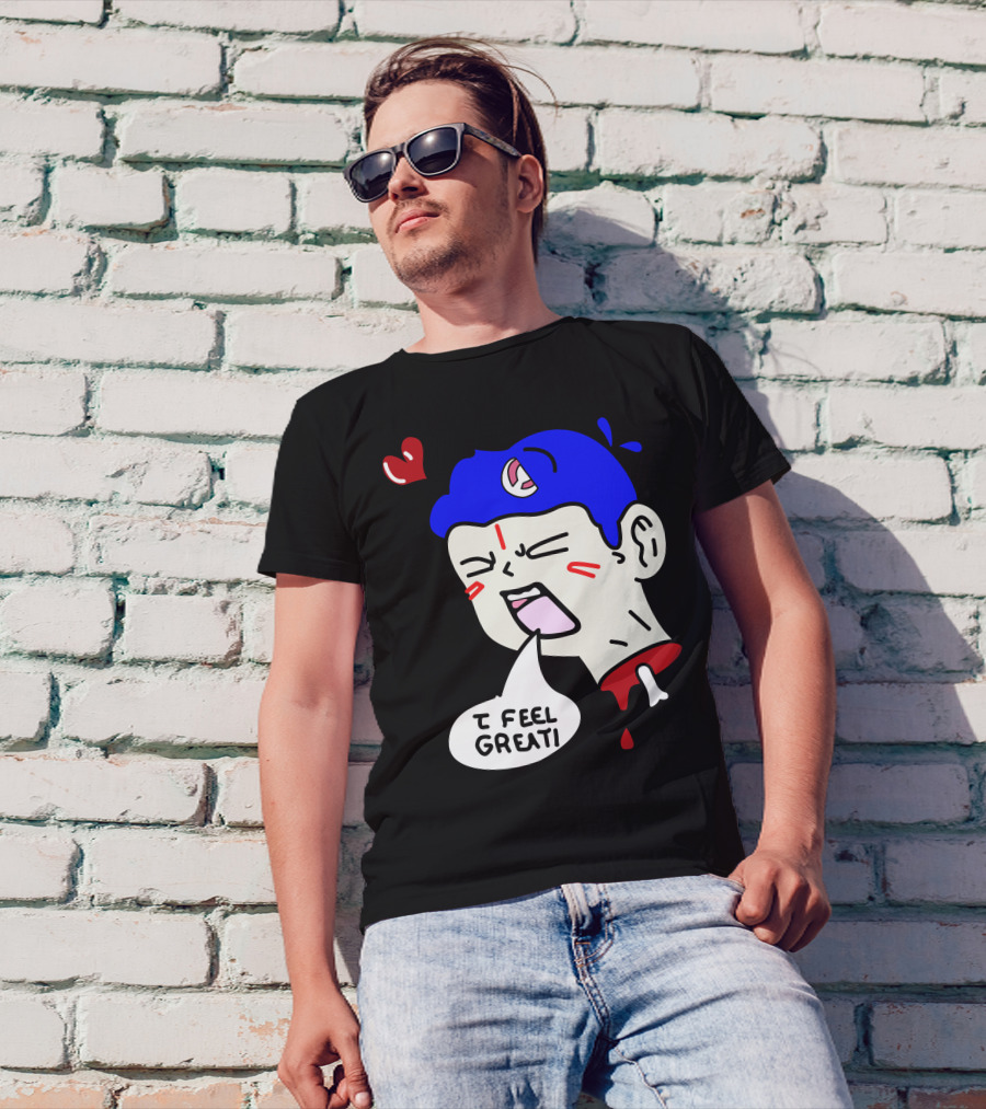 6 Dogs Merch I Feel Great Heart Cartoon Bone Droplets T-Shirt