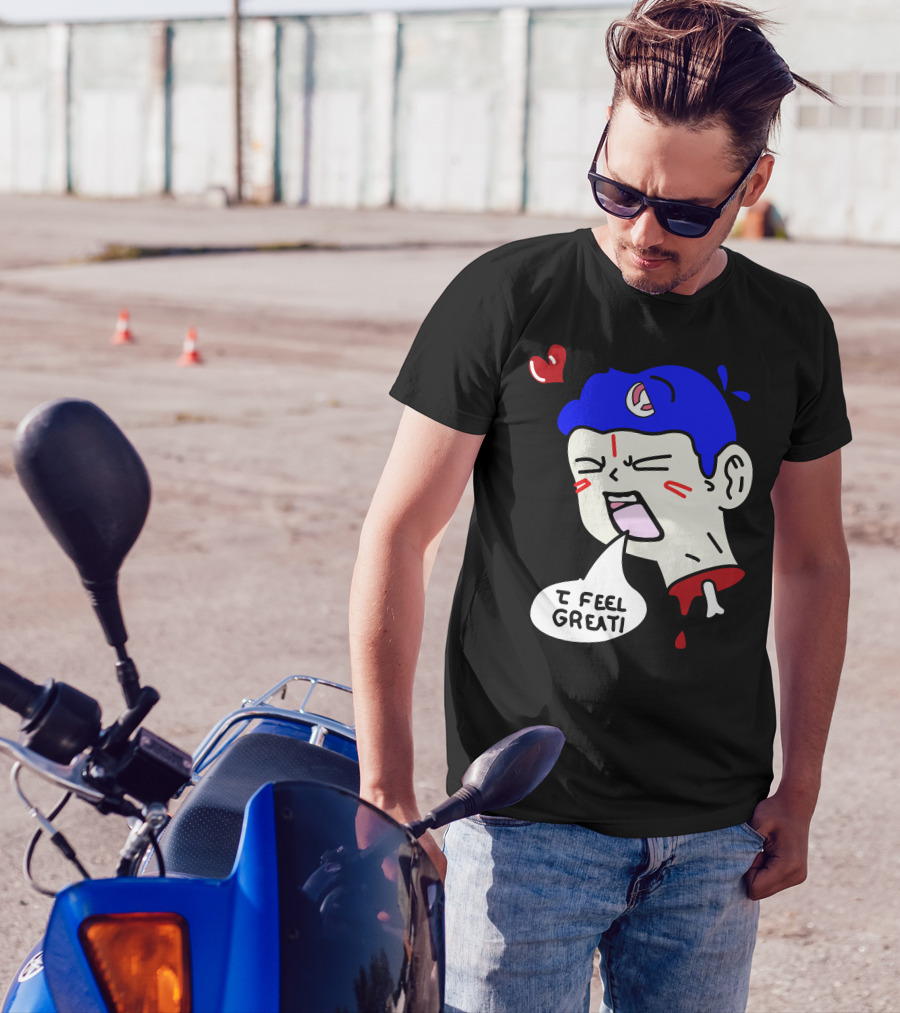 6 Dogs Merch I Feel Great Heart Cartoon Bone Droplets T-Shirt