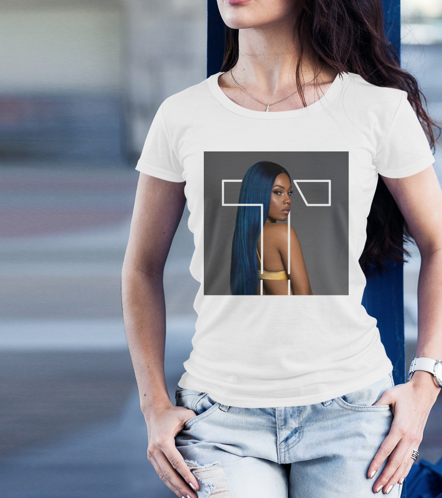 Terilisha T Silhouette Overlay With Blue Hair T-Shirt