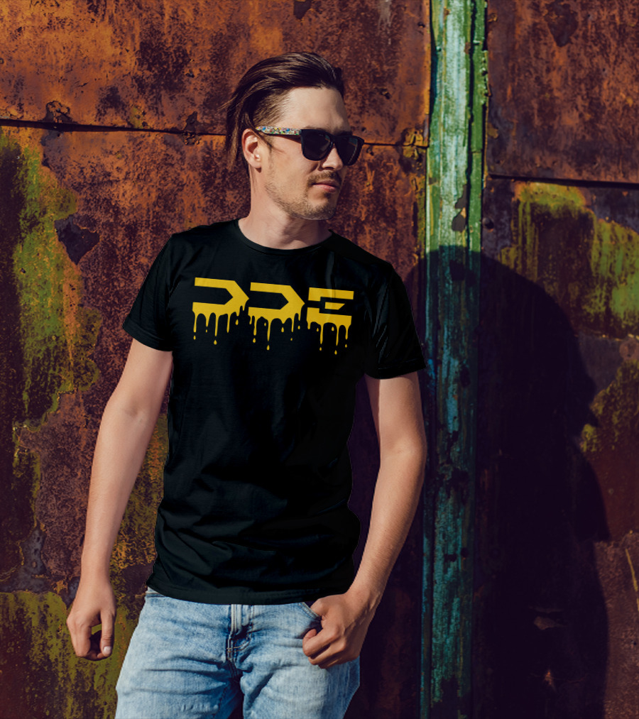 DDE Dripping Yellow Logo Merch T-Shirt