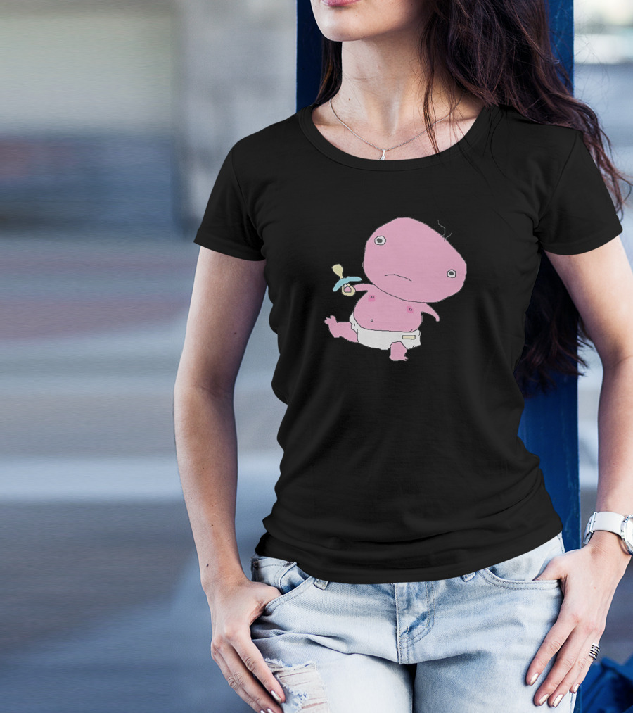 Jack Stauber Baby Character Pacifier Diaper Pink T-Shirt