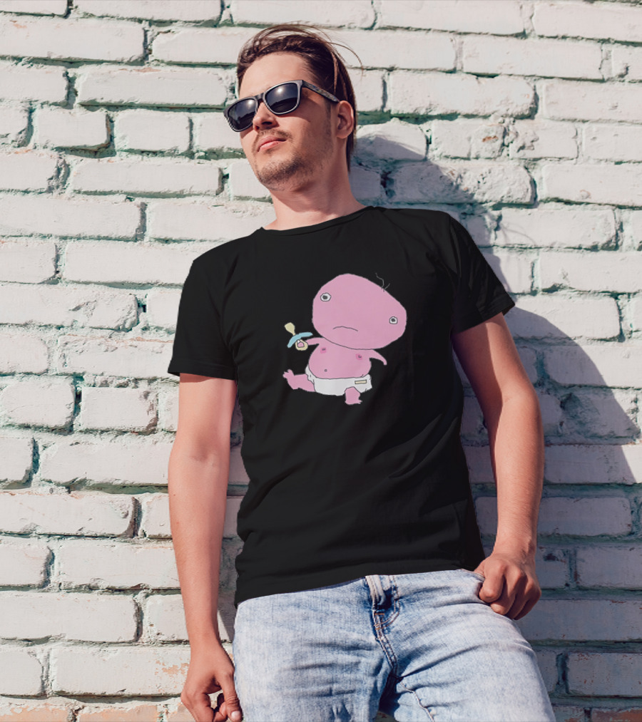 Jack Stauber Baby Character Pacifier Diaper Pink T-Shirt