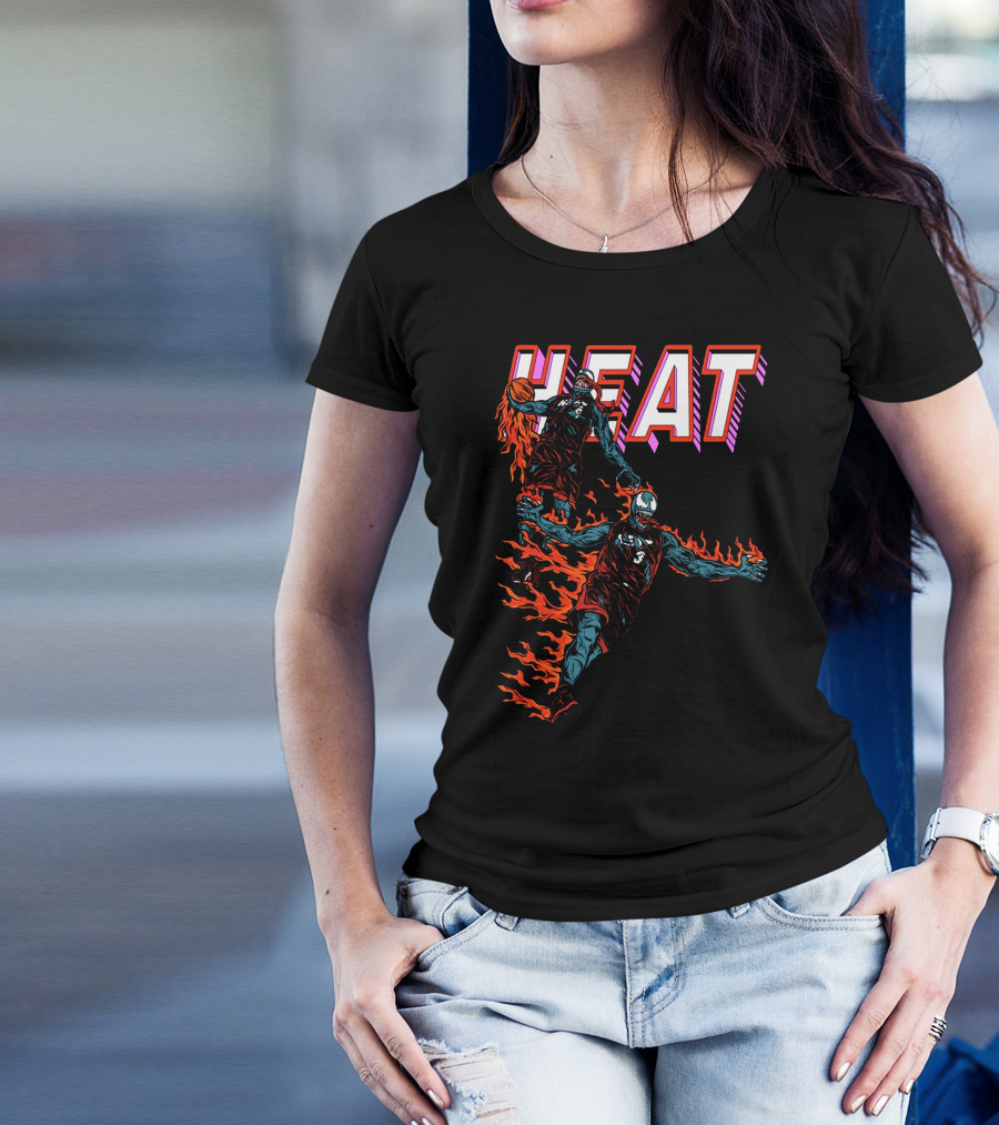 Heat Antimerch Basketball Flame Dunk Players T-Shirt