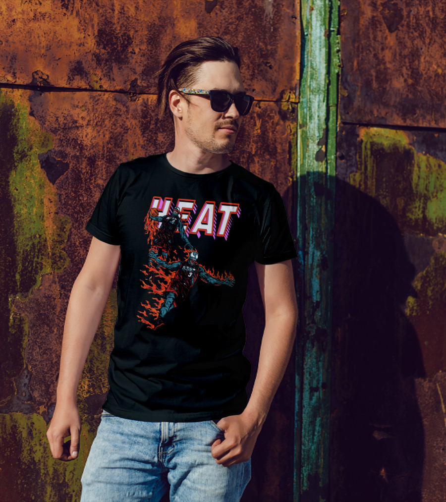Heat Antimerch Basketball Flame Dunk Players T-Shirt