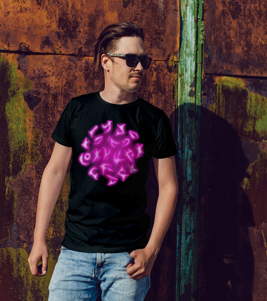 Coldplay Alien Symbols Pink Glowing T-Shirt