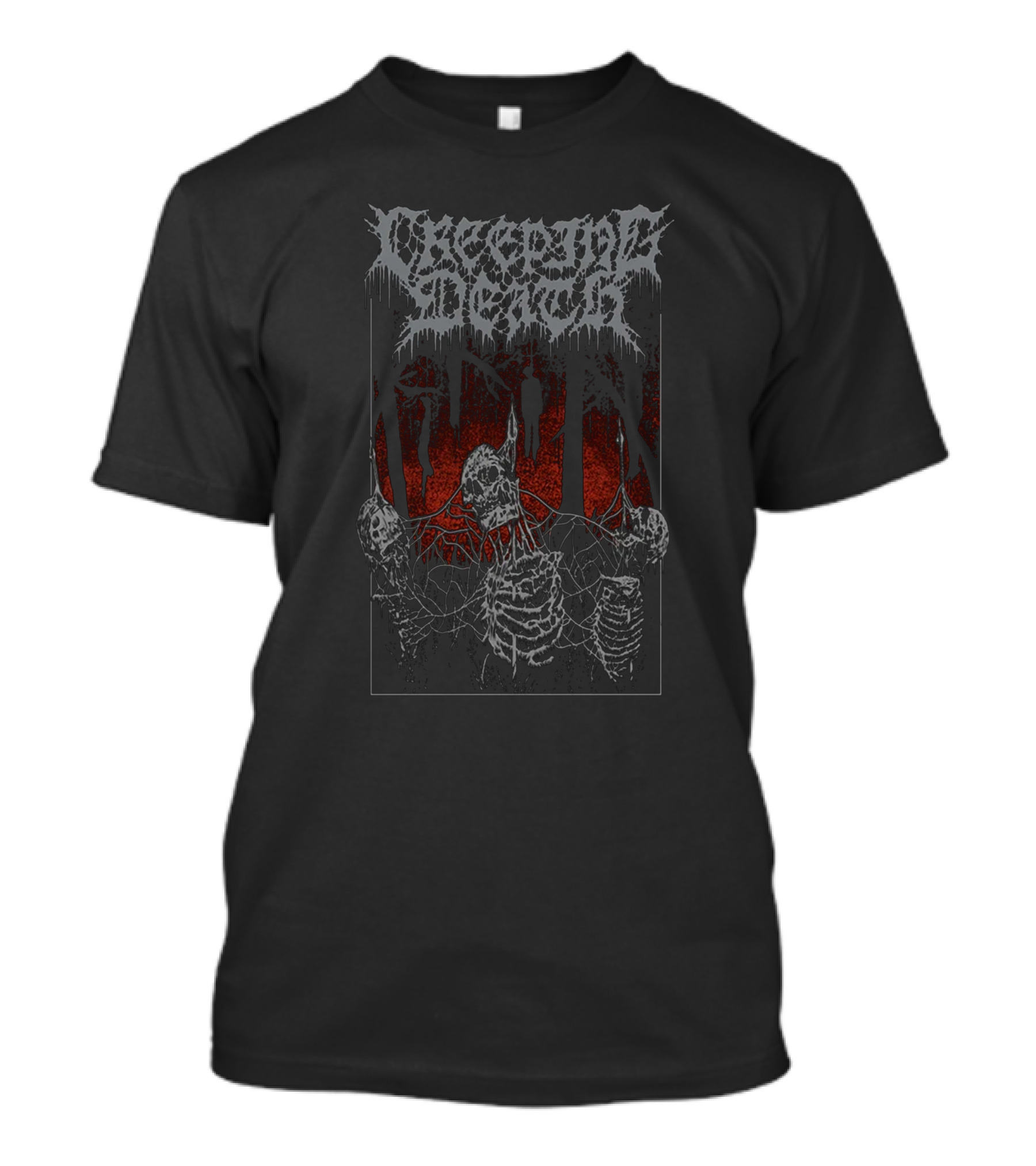 Creeping Death Skeletons In Haunted Forest With Hanging Figures T-Shirt