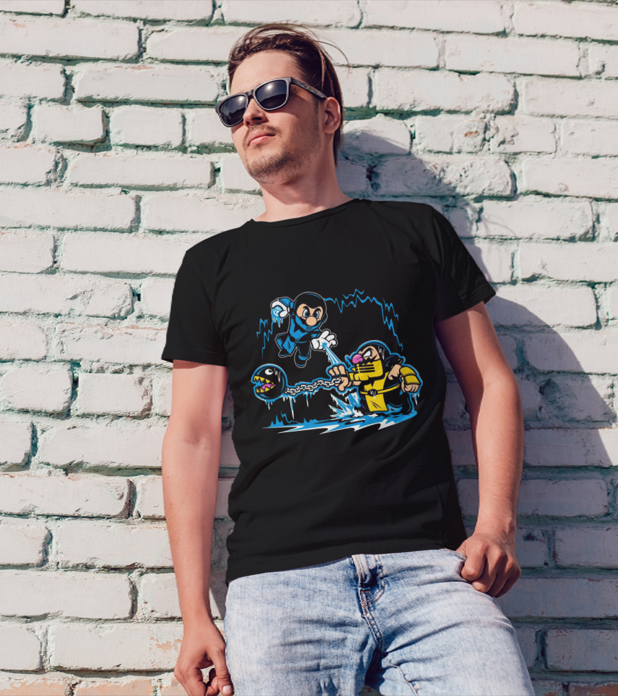Super Nintendo Subzero Meets Scorpion With Chain Chomp T-Shirt
