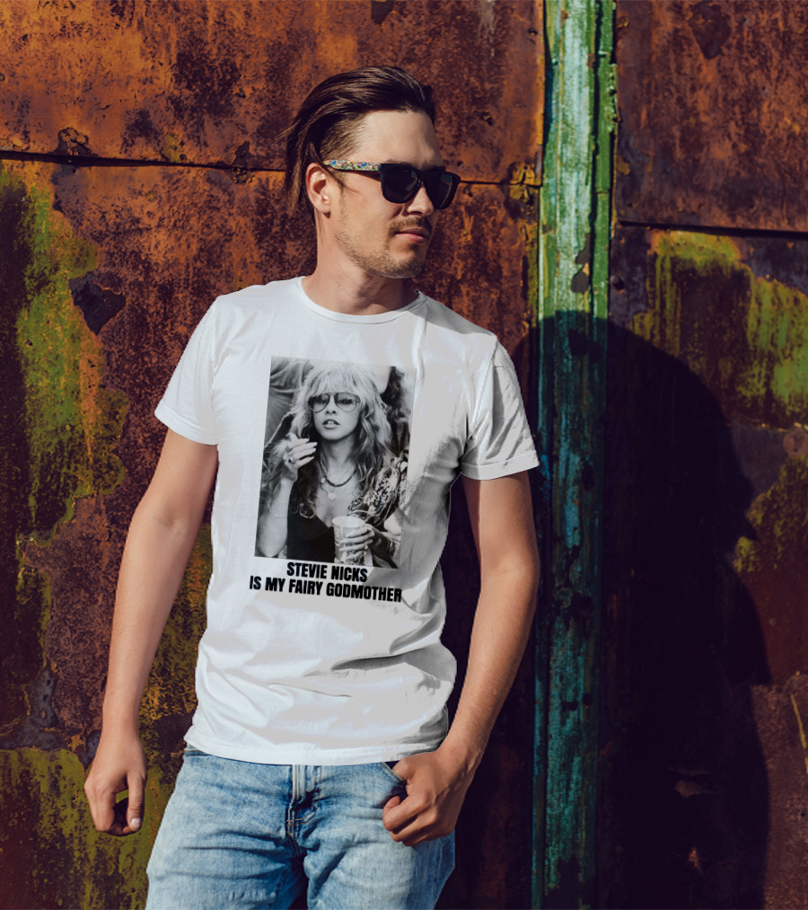 Stevie Nicks Is My Fairy Godmother Black And White Photo T-Shirt