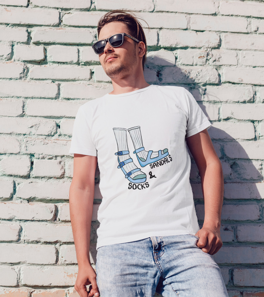 Sinjin Drowning Socks And Sandals Merch T-Shirt