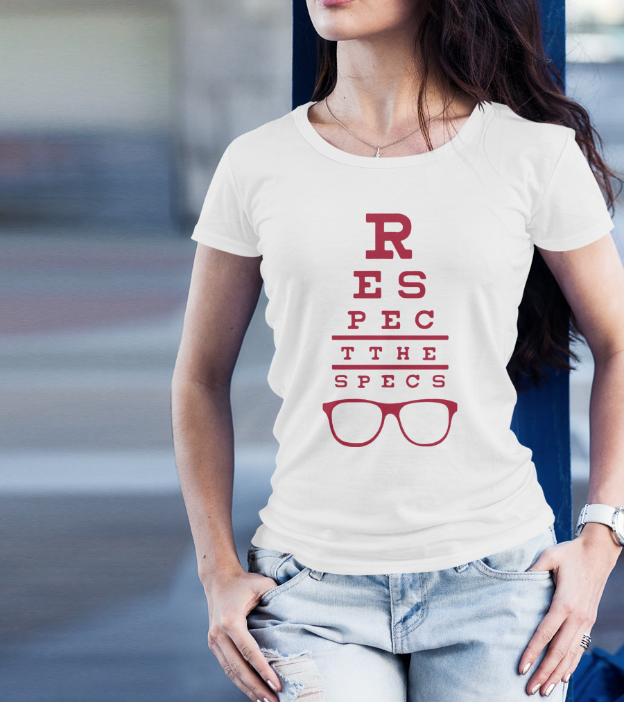 Respect The Specs Rodrigo Blankenship Eyewear Typography T-Shirt