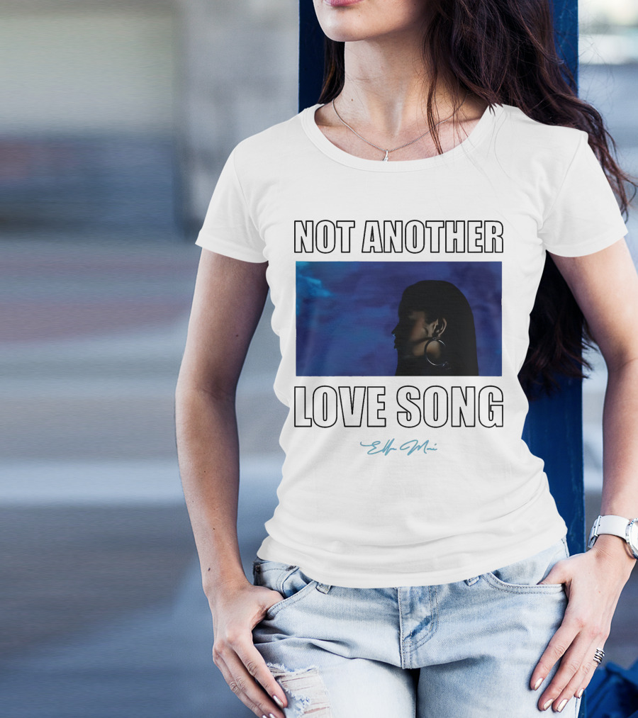 NOT Another Love Song Ella Mai Silhouette Blue Background T-Shirt