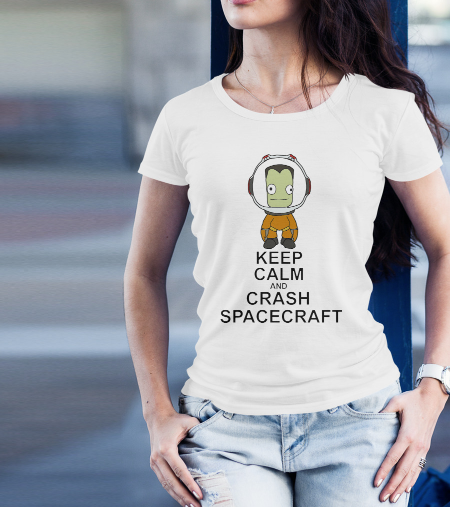 Kerbal Space Program Keep Calm And Crash Spacecraft T-Shirt