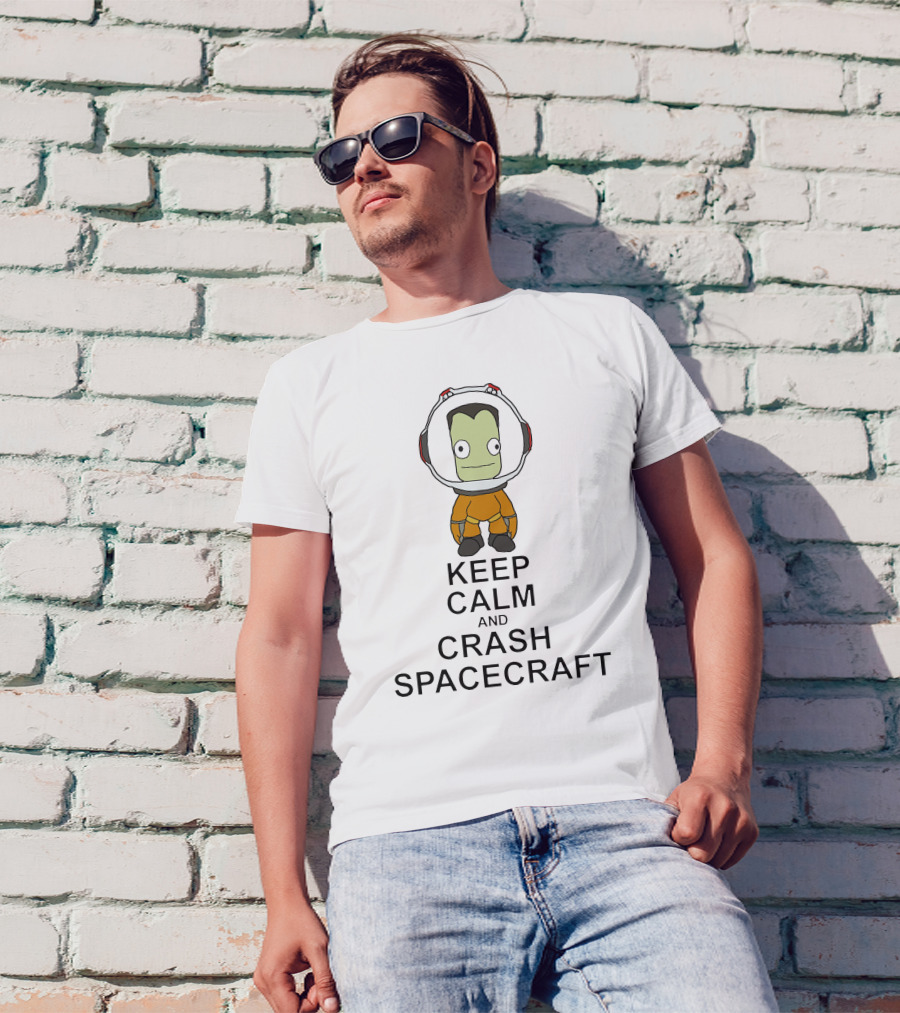 Kerbal Space Program Keep Calm And Crash Spacecraft T-Shirt