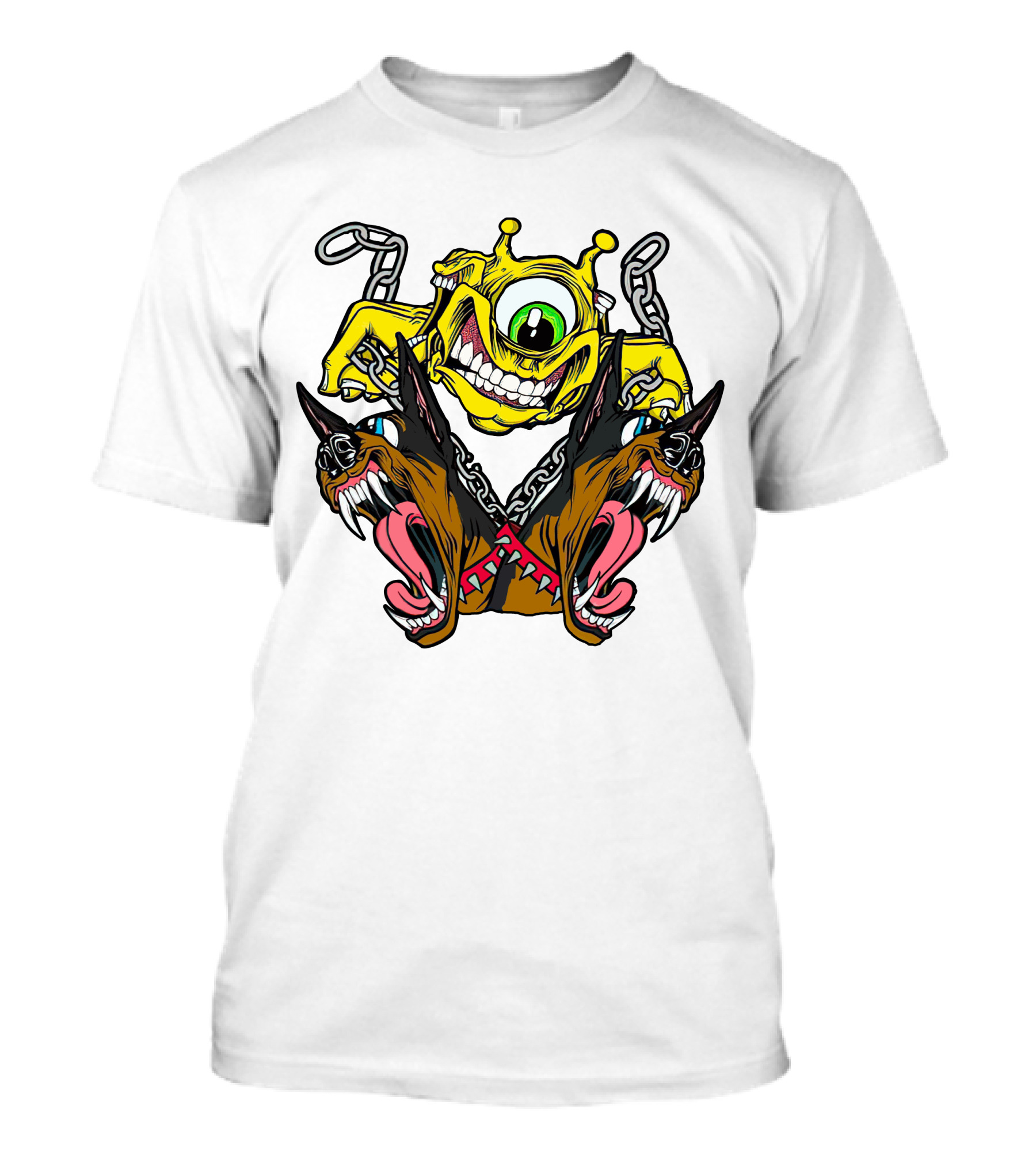 Kayzo Merch VS Subtronics Merch Monster Creature With Chains And Fierce Dog Heads T-Shirt