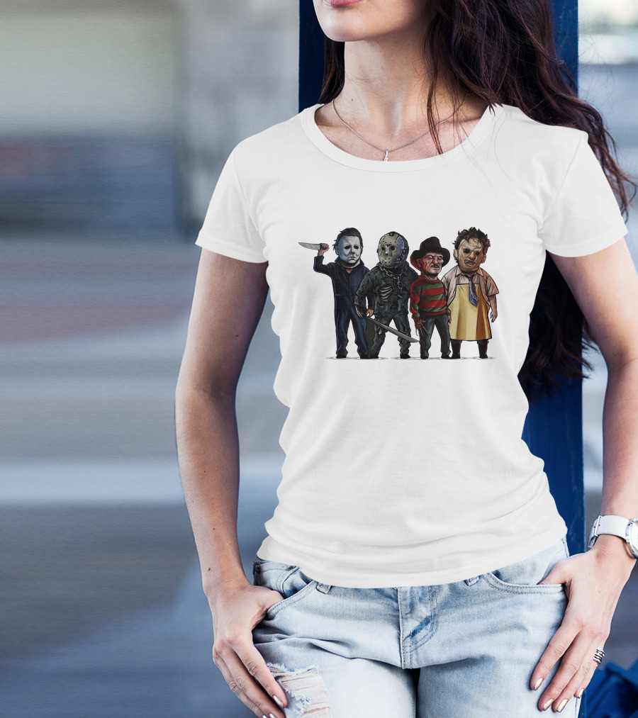 Summer Men MYERRS Michaell Halloween Horror Movie Characters Icons T-Shirt