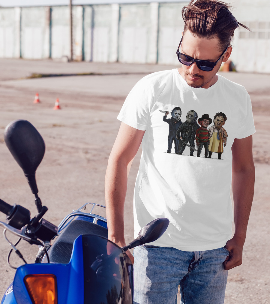 Summer Men MYERRS Michaell Halloween Horror Movie Characters Icons T-Shirt