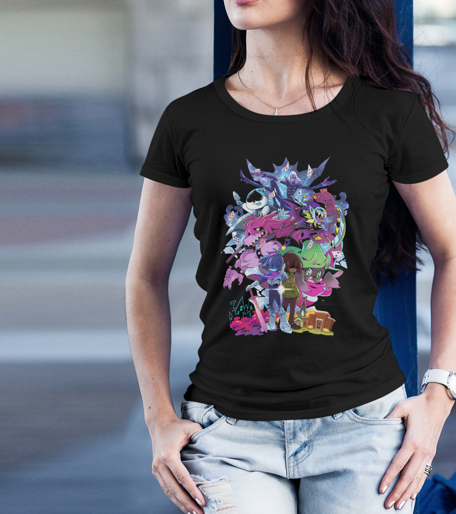 Deltarune Cast And Colorful Adventure Scene T-Shirt