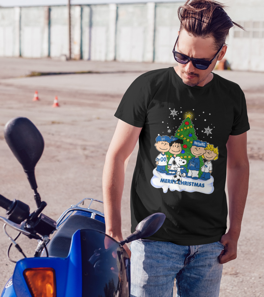 Hertha BSC Peanuts Merry Christmas Tree Scene T-Shirt