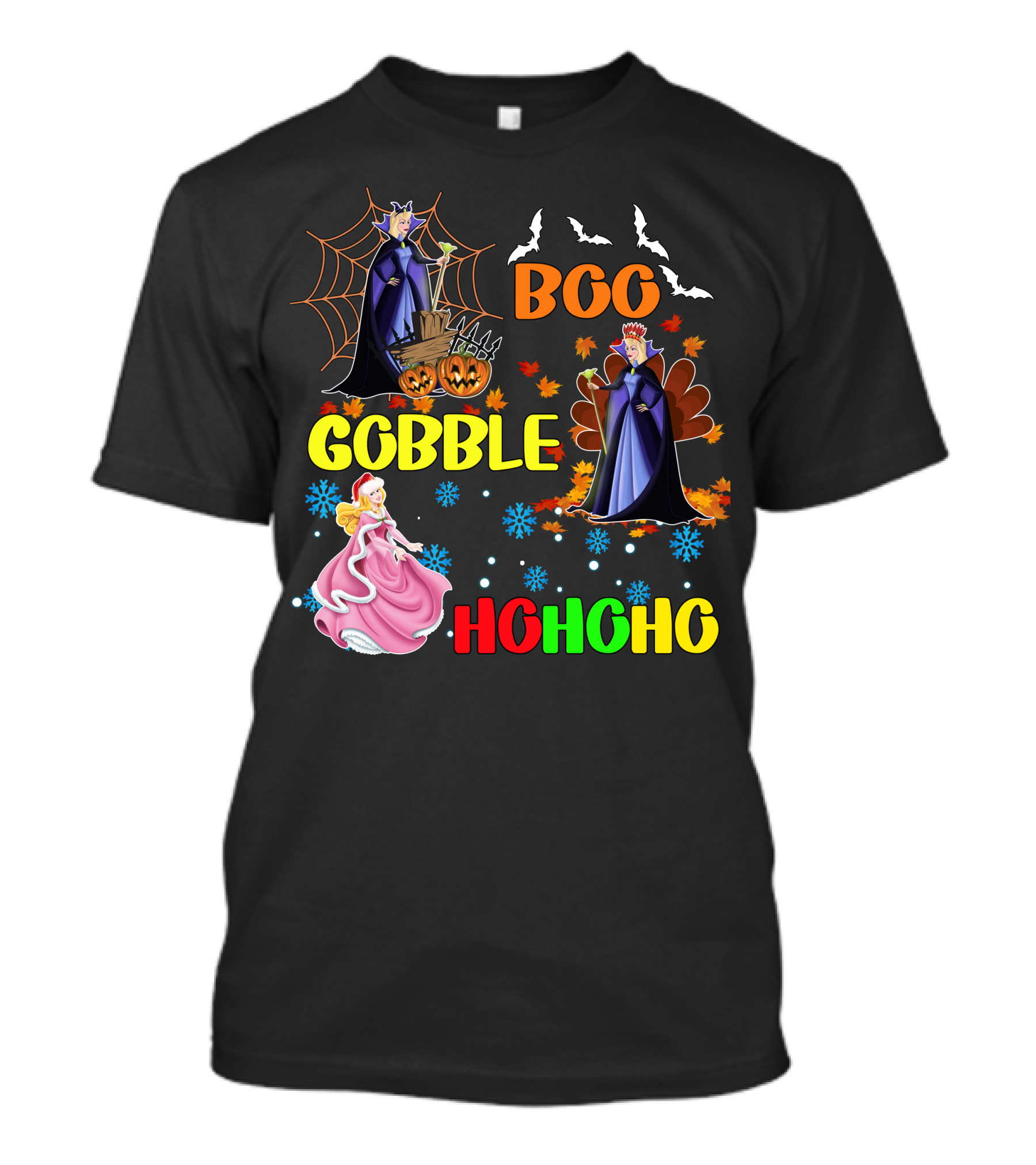 Aurora Boo Gobble Ho Ho Ho HalloThanksMas T-Shirt