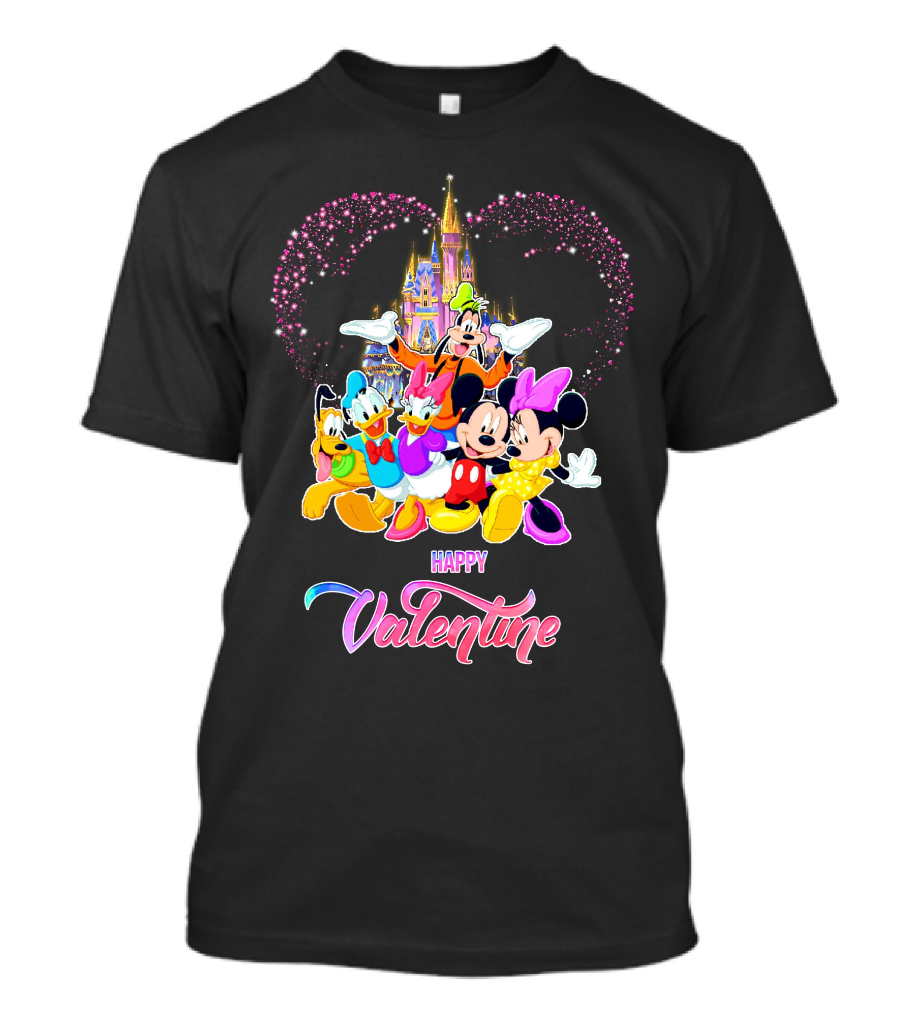 Mickey And Friends Happy Valentine Disney Castle T-Shirt