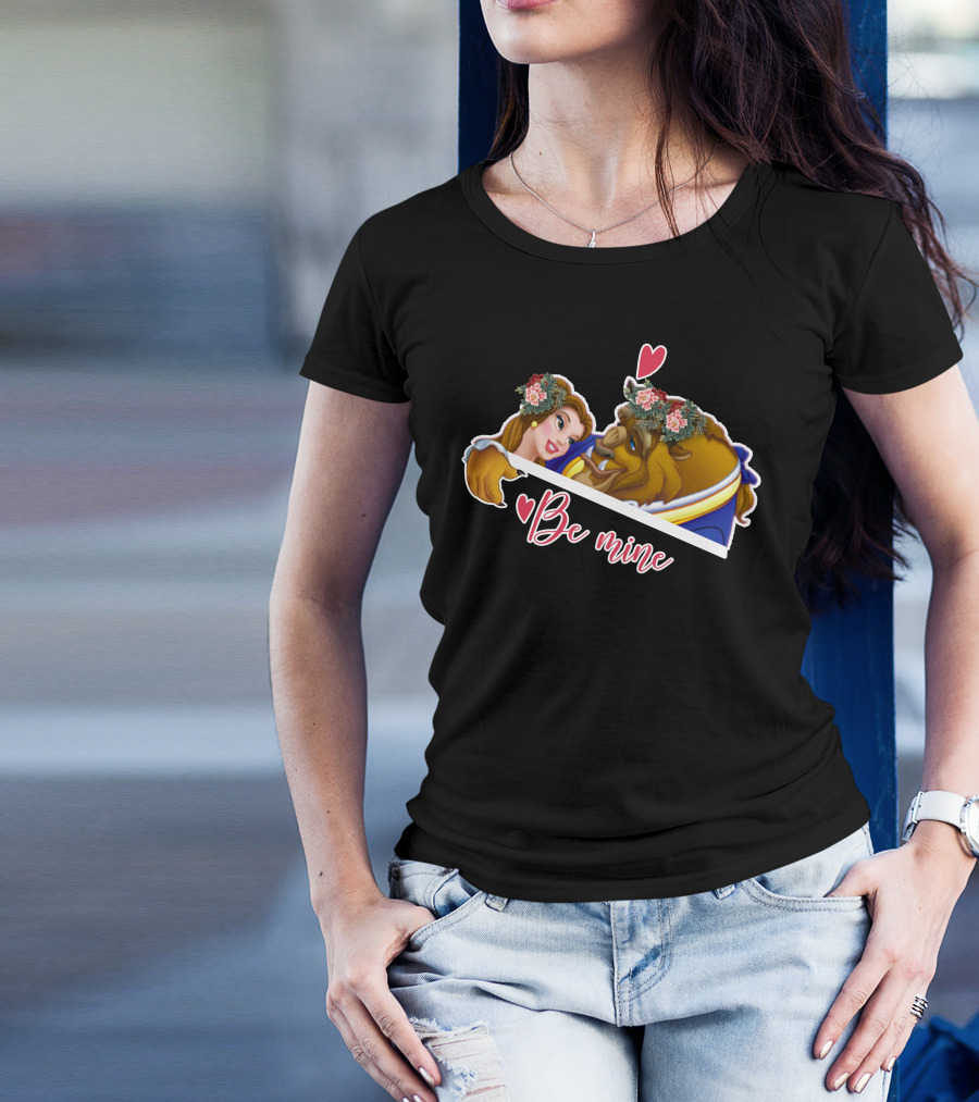 Be Mine Beauty And The Beast Floral Valentine's Day T-Shirt