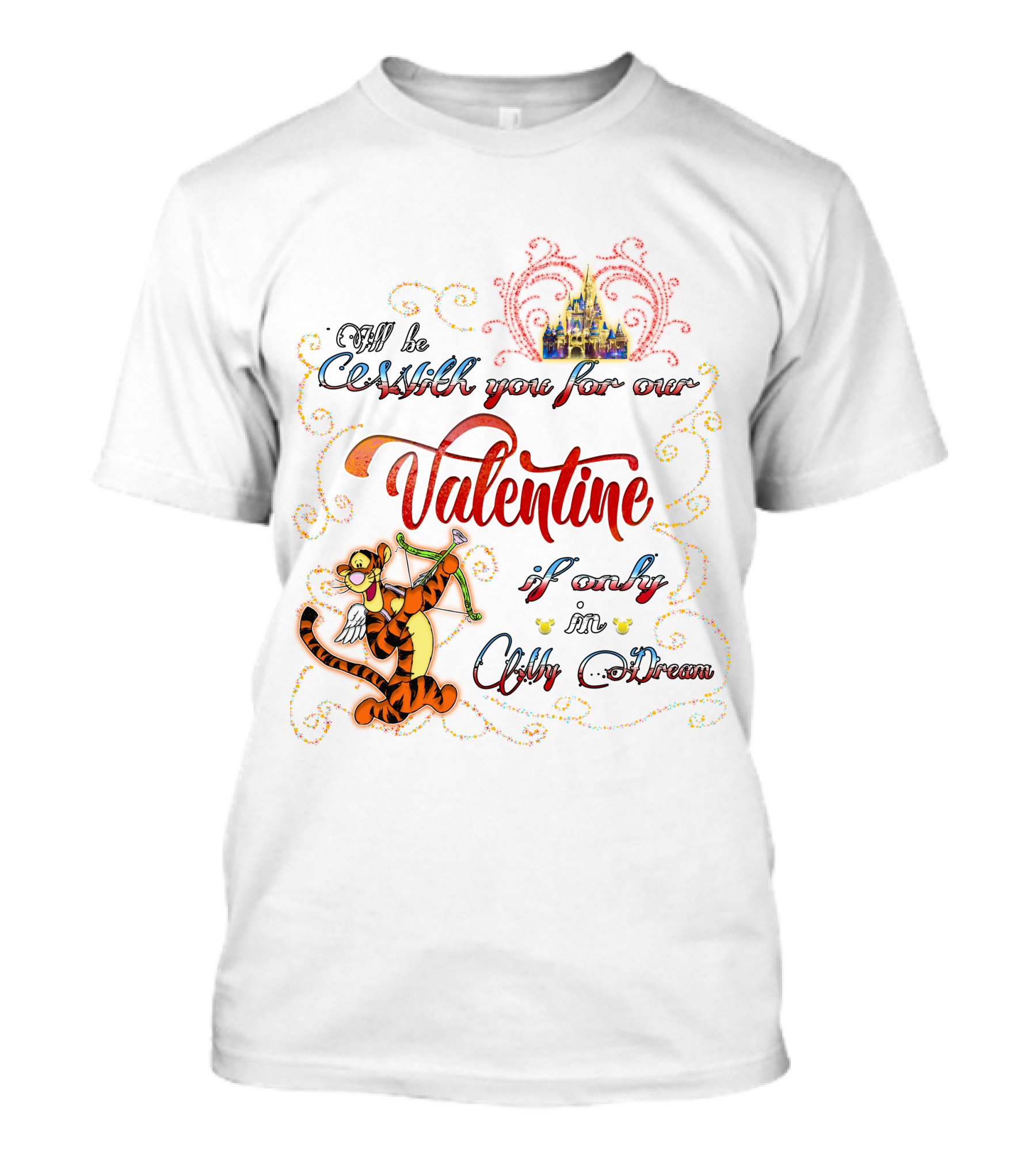 Valentine Castle Tigger Cupid Dream Wishes T-Shirt