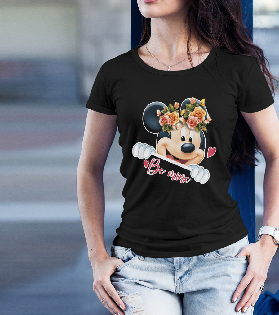 Mickey Be Mine Floral Heart T-Shirt
