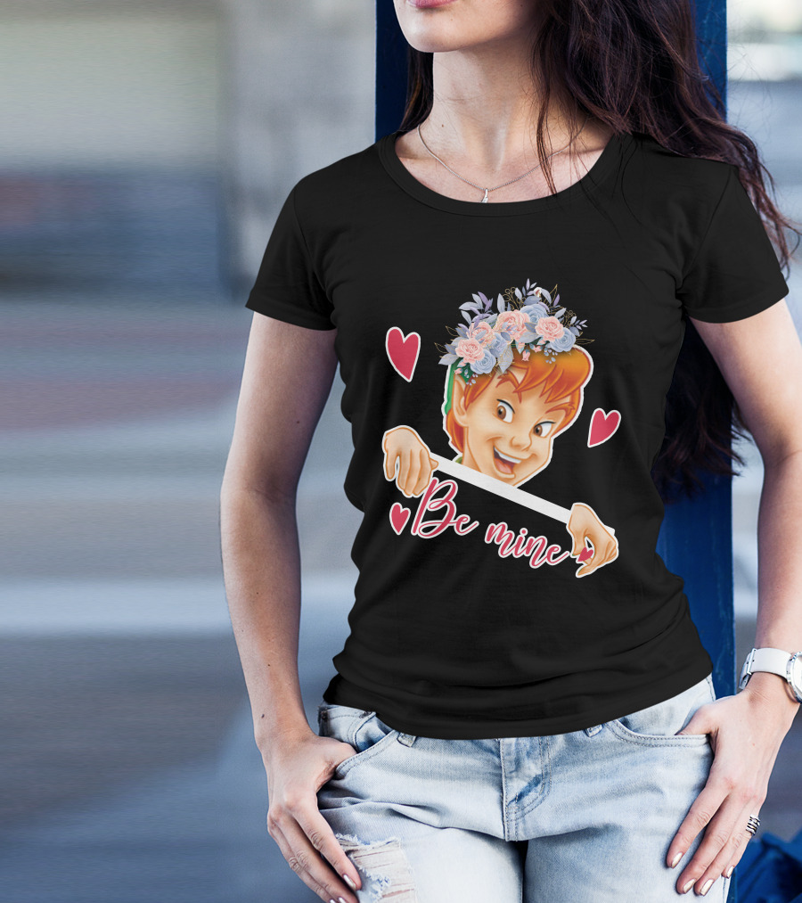 Peter Pan Be Mine Hearts Floral Crown T-Shirt