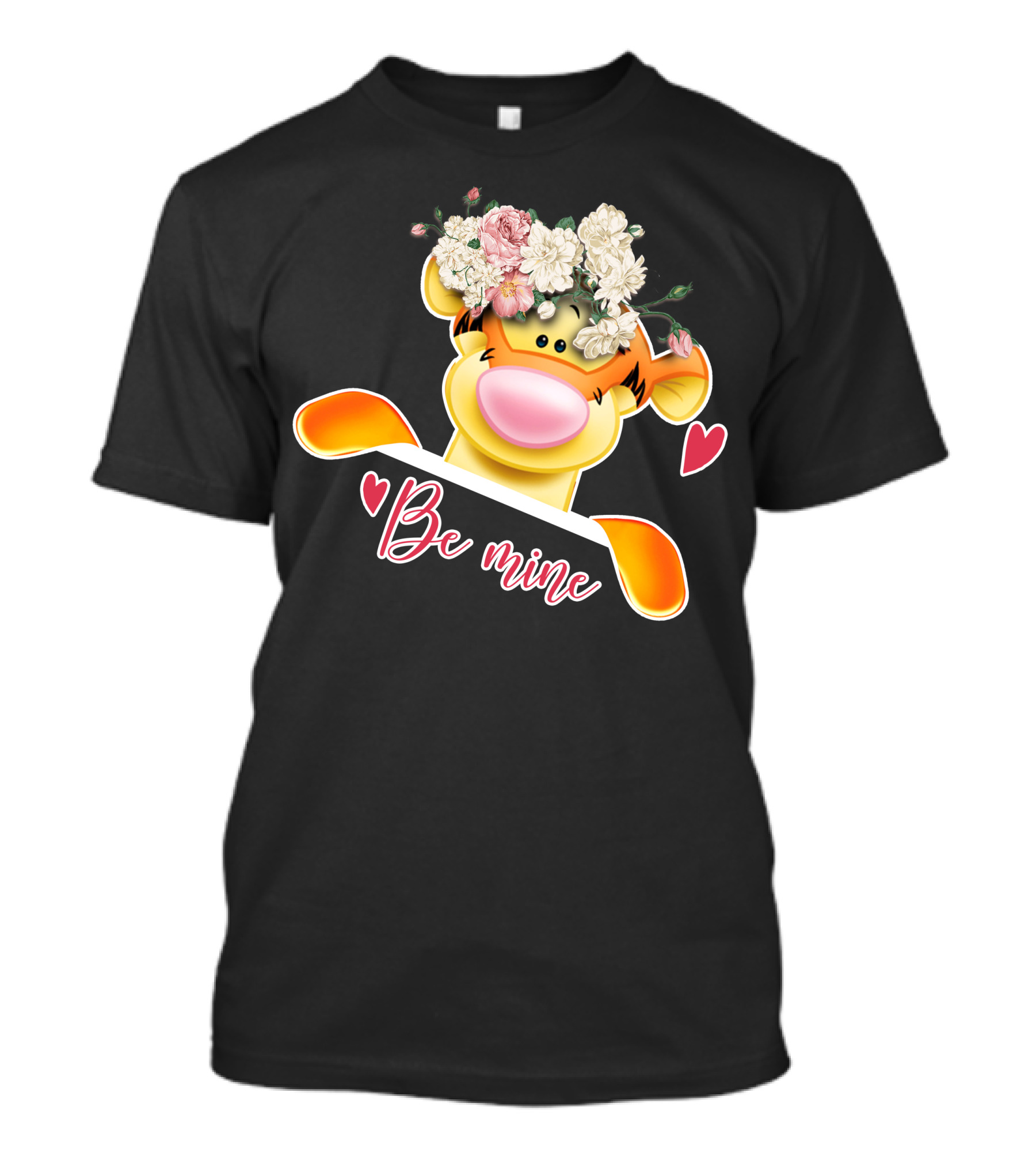 Tigger Be Mine With Flower Crown Valentine's Hearts T-Shirt