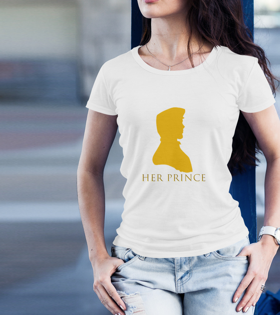 Her Prince Silhouette In Gold T-Shirt