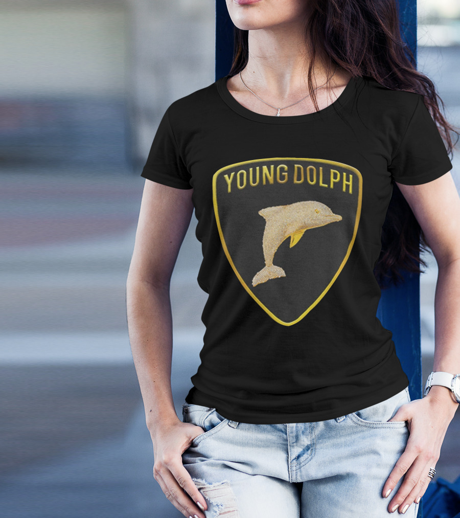 YOUNG DOLPH Rich Slave Emblem Badge T-Shirt
