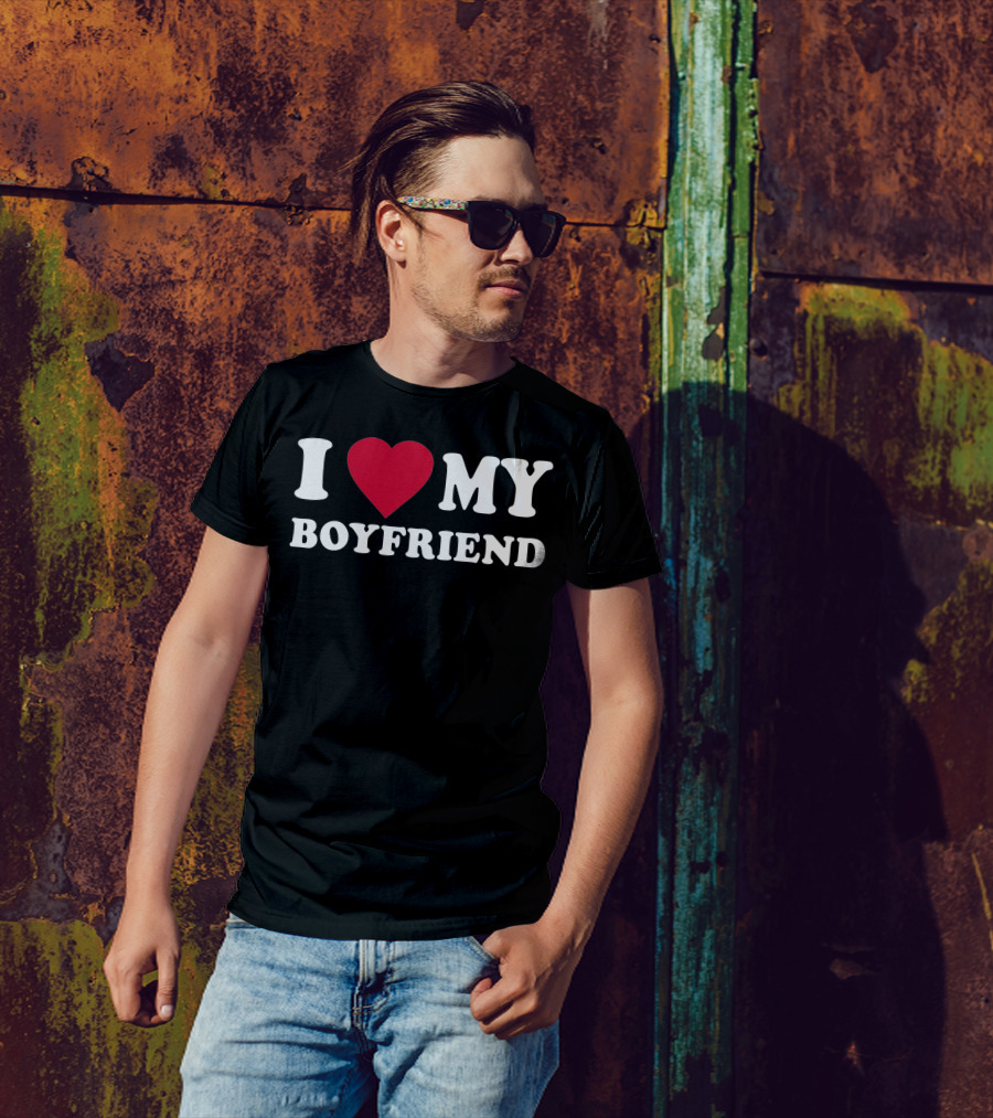 I Love My Boyfriend Heart T-Shirt