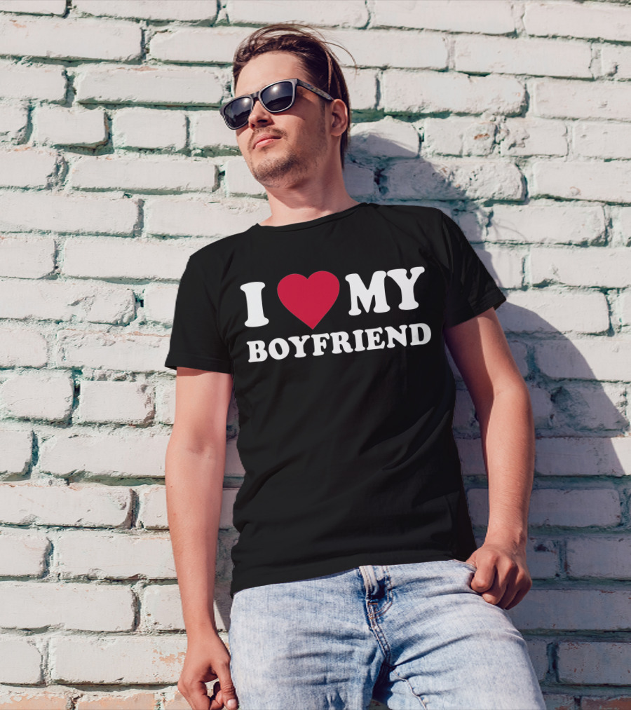 I Love My Boyfriend Heart T-Shirt