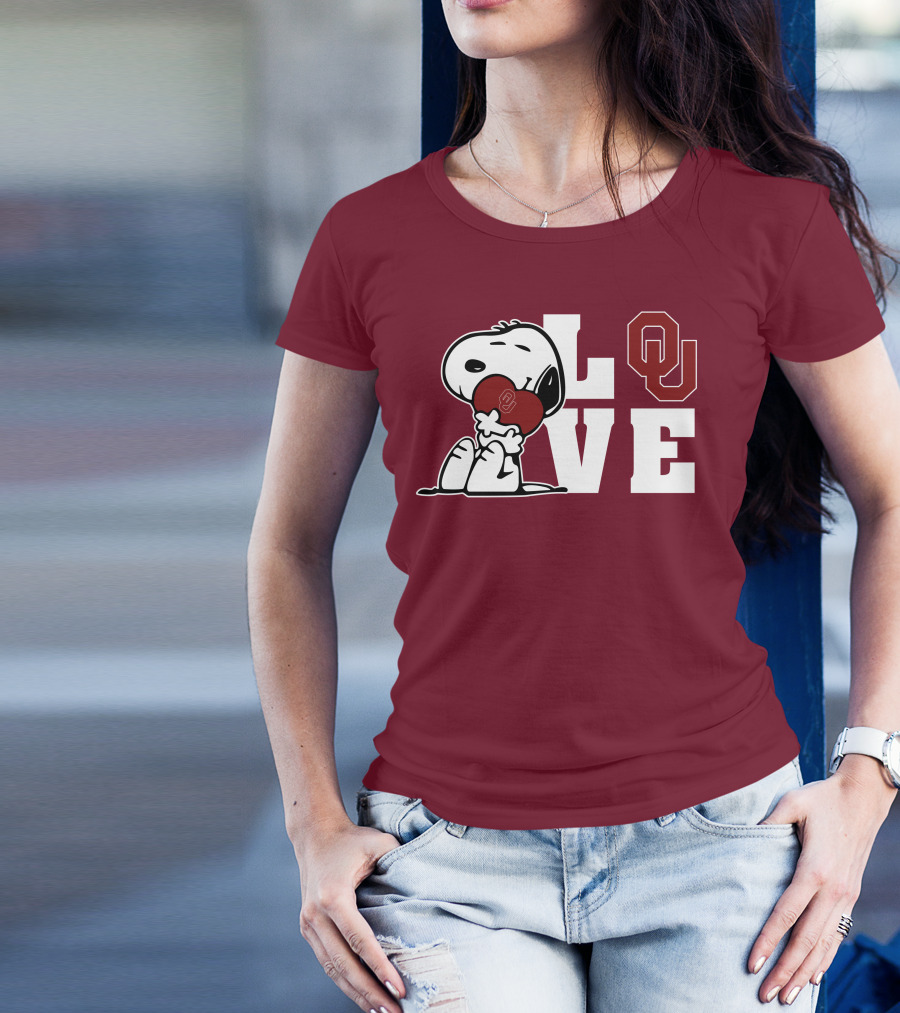 Snoopy Love Ou Oklahoma Sooners T-Shirt