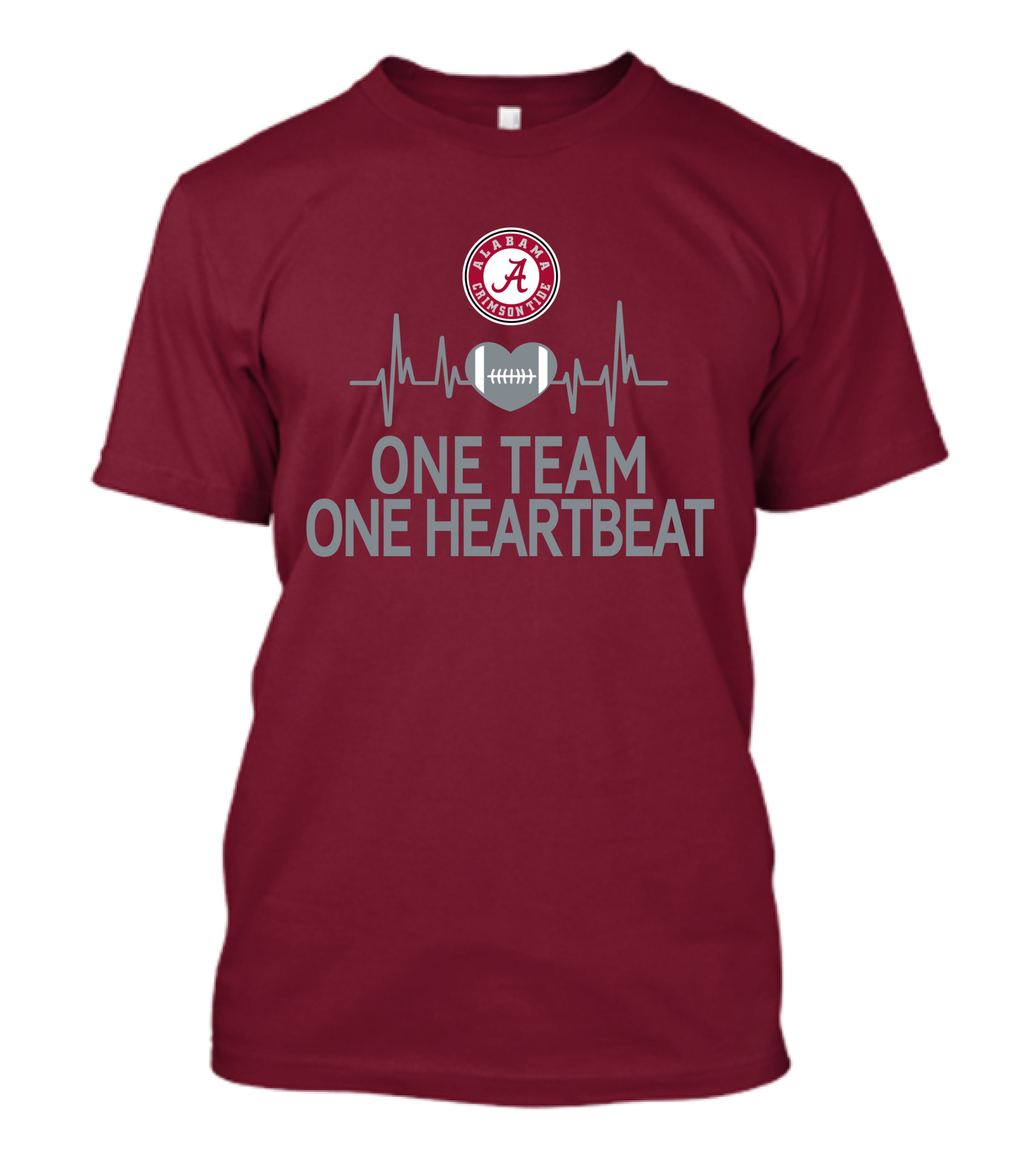 Alabama Crimson Tide One Team One Heartbeat Football Heartbeat T-Shirt